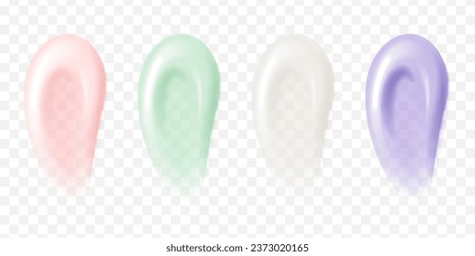 Cream concealer makeup or spf liquid base texture. Milky shiny lotion mousse drop smear. Clear hair shampoo, mask conditioner or body balm cosmetic skincare