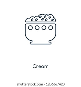 Cream concept line icon. Linear Cream concept outline symbol design. This simple element illustration can be used for web and mobile UI/UX.