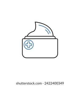 icono de la línea de concepto crema. Ilustración de elemento simple. diseño de símbolos de esquema de concepto crema.