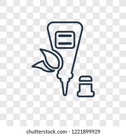 Cream concept vector linear icon isolated on transparent background, Cream concept transparency concept in outline style