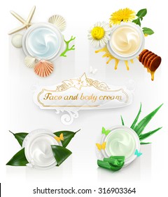 Cream concepts, set of vector illustrations