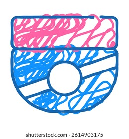 cream container doodle icon sketch vector. cream container sign. isolated symbol illustration