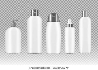 Cream container with dropper plastic cap template set bottle personal care product hygiene health care mockup jar vector white background dispenser