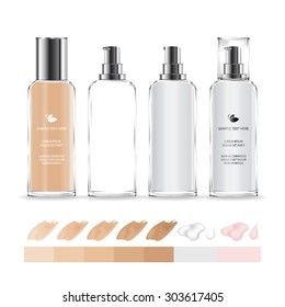 Recipiente de crema aislado sobre fondo blanco. Frasco de vidrio estético (transparente).  Paquete de producto de belleza, ilustración vectorial.