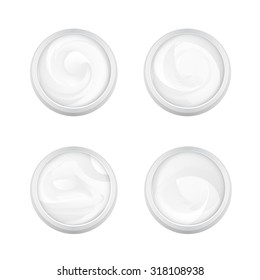 Cream container isolated on white background. Cosmetic vector design