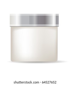 Cream container isolated on white background