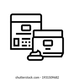vector de icono de línea de contenedor de crema. signo de contenedor de crema. símbolo de contorno aislado ilustración negra