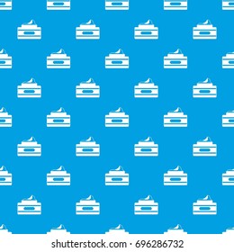 Cream container pattern repeat seamless in blue color for any design. Vector geometric illustration