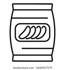 Cream cookie food icon outline vector. Snack pack sweet. Vending machine eat