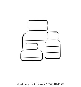 cream, cosmetic, gel hand drawn icon on white background