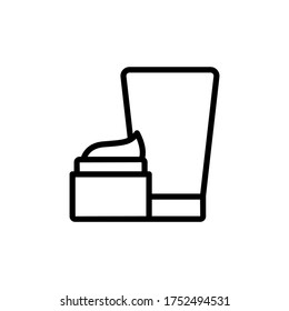 Cream, cosmetic icon. Simple line, outline vector elements of shopping center icons for ui and ux, website or mobile application