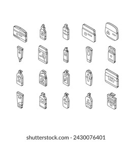 cream cosmetic product beauty isometric icons set. care white, lotion face, skin makeup, gel liquid, facial natural, packaging body cream cosmetic product beauty color line