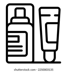 Cream cosmetic spray icon outline vector. Skin fashion. Mirror polish