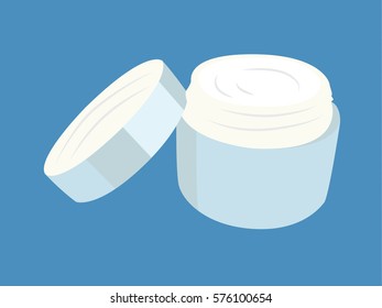Cream cosmetics realistic vector illustration isolated blue background