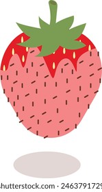 Fresas cubiertas de crema en Diseños planos y Formas. Vector de dibujos animados Ilustración