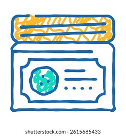 cream cucumber doodle icon sketch vector. cream cucumber sign. isolated symbol illustration