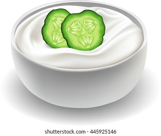 cream with cucumber slices