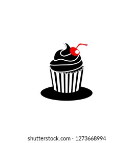 cream cupcake with cherry