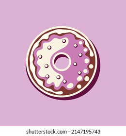 Cream cupcake design with pink background vector template