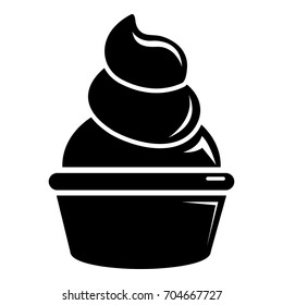 Cream cupcake icon. Simple illustration of cream cupcake vector icon for web