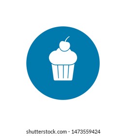 cream cupcake icon, vector illustration, sign on isolated background
