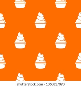 Cream cupcake pattern vector orange for any web design best