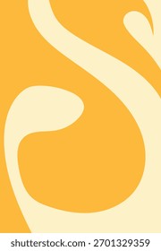 Cream curved shape flows across a solid orange background creating a smooth minimal design