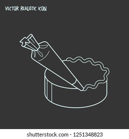 Cream decorator tool icon line element. Vector illustration of cream decorator tool icon line isolated on clean background for your web mobile app logo design.
