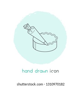 Cream decorator tool icon line element. Vector illustration of cream decorator tool icon line isolated on clean background for your web mobile app logo design.