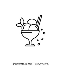 Cream dessert ice icon. Element of menu dishes icon