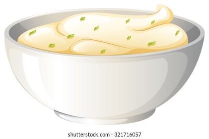 Cream Dipping In Bowl Illustration