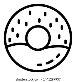 Cream donut icon. Outline cream donut vector icon for web design isolated on white background
