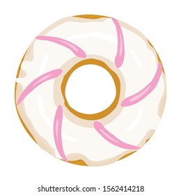 Cream doughnut vector icon.Cartoon vector icon isolated on white background cream doughnut.
