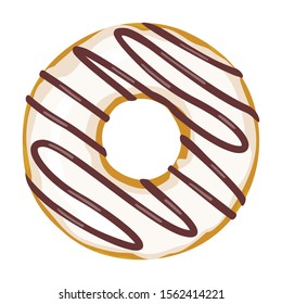 Cream doughnut vector icon.Cartoon vector icon isolated on white background cream doughnut.