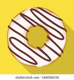 Cream doughnut vector icon.Flat vector icon isolated on white background cream doughnut.