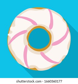 Cream doughnut vector icon.Flat vector icon isolated on white background cream doughnut.
