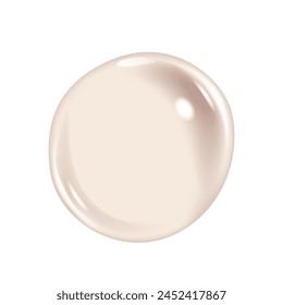 Cream Drop Or Bubble. White, Creamy, Cosmetic Product, Isolated 3d Vector Realistic Sample, Beauty And Body Care