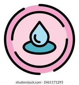 Cream drop icon outline vector. Facial massage. Face skin color flat