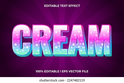 cream editable text effect, lettering typography font style, cute 3d text for tittle