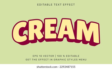 Cream editable text effect template. Suitable for brand or business logos