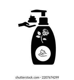Cream emulsion lotion ointment icon | Black Vector illustration |