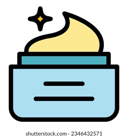 Cream face icon outline vector. Man cosmetic. Shave bottle color flat