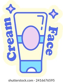 Cream face isolated. EPS 10 editable.