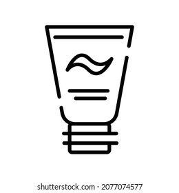 Creme flach Symbol. Piktogramm für Web. Zeilenhub. Einzeln auf weißem Hintergrund. Vektor eps10. Zubereitungen für die Gesundheit