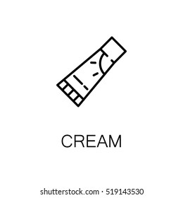 Cream flat icon. Single high quality outline symbol of camping for web design or mobile app. Thin line signs of cream for design logo, visit card, etc. Outline pictogram of cream