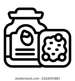 Cream food icon outline vector. Calorie product. Peanut butter