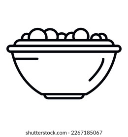 Cream fruit salad icon outline vector. Fresh food. Organic dish