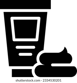 Cream Glyph Icon - Single Icon, Vector