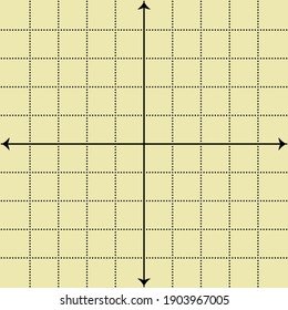 Cream graph paper, black line with x axis, y axis