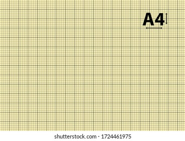 Cream graph paper with black lines in A4 size